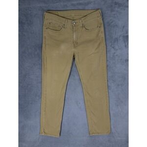 Levis Jeans Mens 32x32 Tan Khaki 514 Straight Slim Denim American Preppy